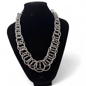Express Silver Interlocking Circle Necklace - Women Jewelry